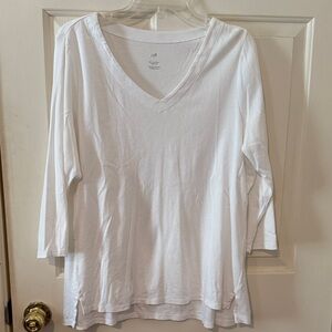 J. Jill Women's Classic White Long Sleeve Top